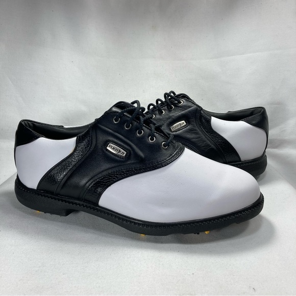 FootJoy SuperLites 58088 White Black Leather Low Golf Shoes Men's Sz 9.5